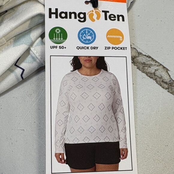 Hang Ten Geometric Patterned Shirt - White - Picture 1 of 2